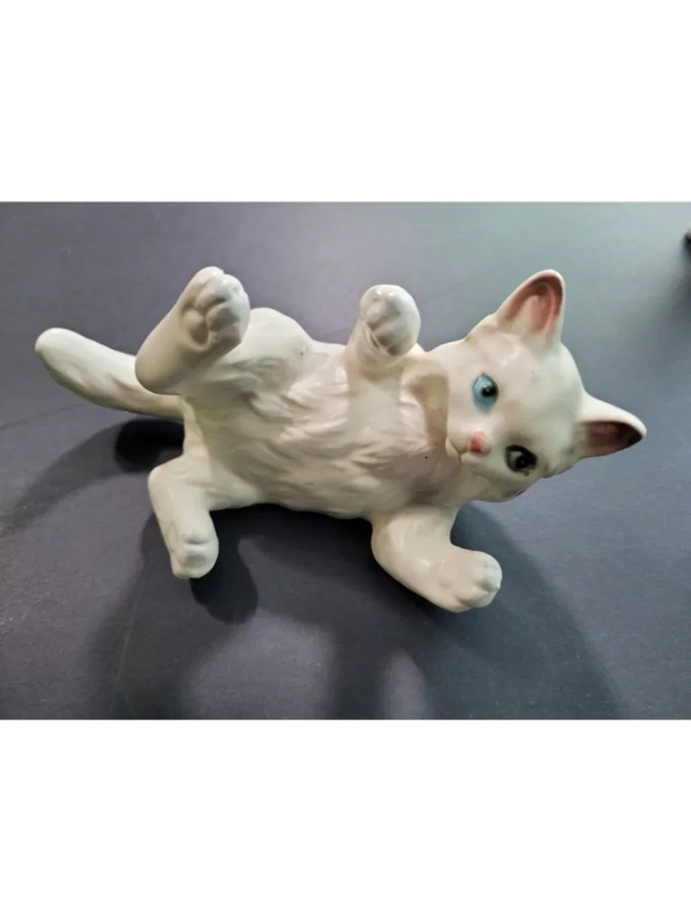 Set 3‎ Vintage Lefton Fluffy White Persian Kitten Cat Figurines Japan Porcelain